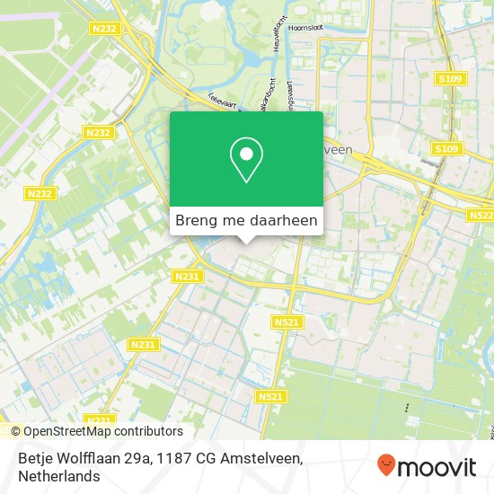 Betje Wolfflaan 29a, 1187 CG Amstelveen kaart