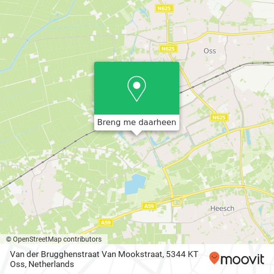 Van der Brugghenstraat Van Mookstraat, 5344 KT Oss kaart