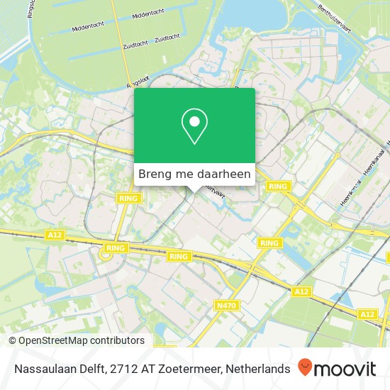 Nassaulaan Delft, 2712 AT Zoetermeer kaart