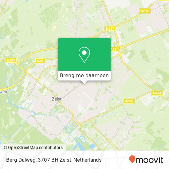 Berg Dalweg, 3707 BH Zeist kaart
