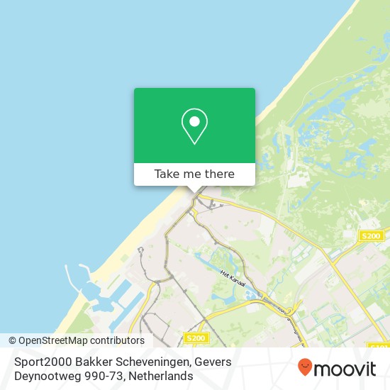 Sport2000 Bakker Scheveningen, Gevers Deynootweg 990-73 kaart