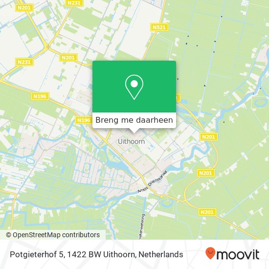 Potgieterhof 5, 1422 BW Uithoorn kaart