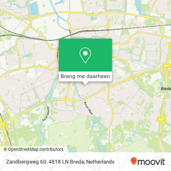 Zandbergweg 60, 4818 LN Breda kaart