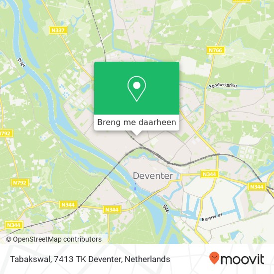 Tabakswal, 7413 TK Deventer kaart