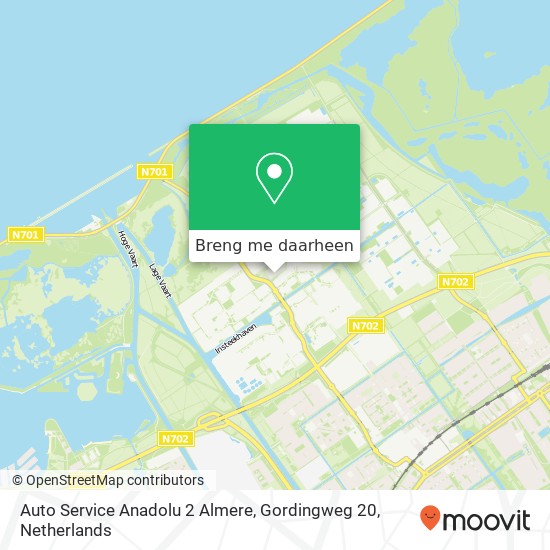 Auto Service Anadolu 2 Almere, Gordingweg 20 kaart