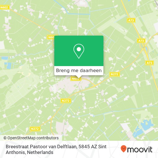 Breestraat Pastoor van Delftlaan, 5845 AZ Sint Anthonis kaart