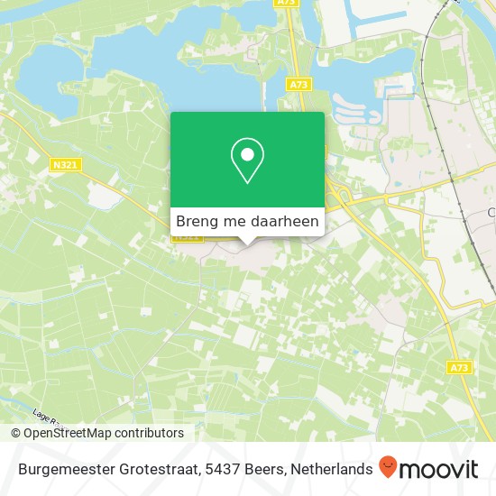 Burgemeester Grotestraat, 5437 Beers kaart