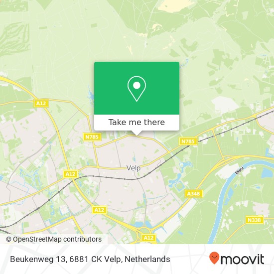 Beukenweg 13, 6881 CK Velp kaart