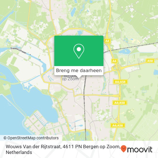Wouws Van der Rijtstraat, 4611 PN Bergen op Zoom kaart