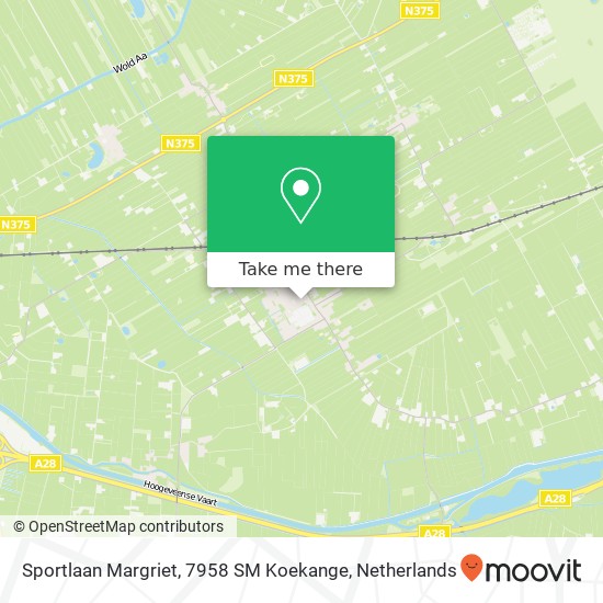 Sportlaan Margriet, 7958 SM Koekange kaart