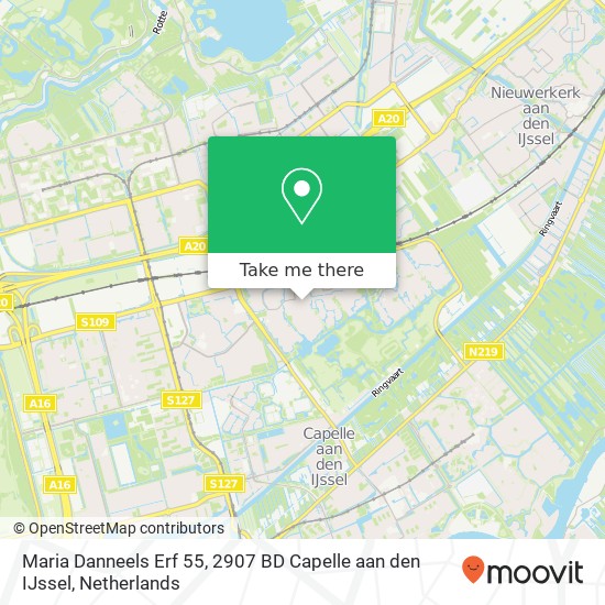 Maria Danneels Erf 55, 2907 BD Capelle aan den IJssel kaart