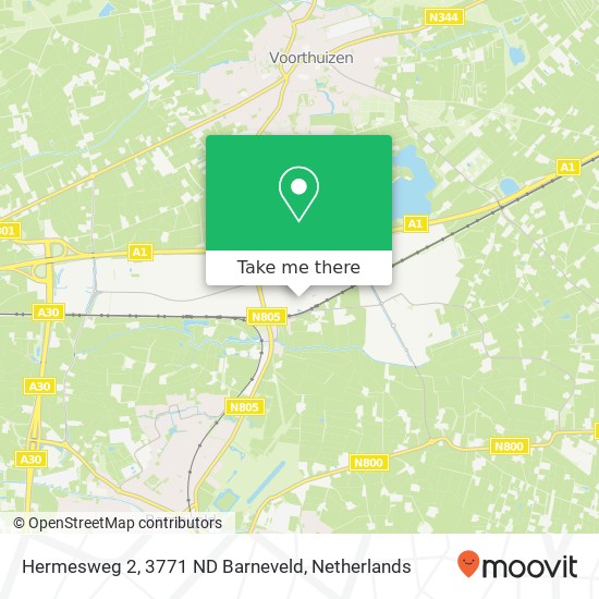 Hermesweg 2, 3771 ND Barneveld kaart