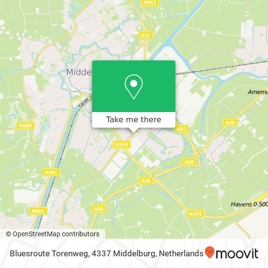 Bluesroute Torenweg, 4337 Middelburg kaart