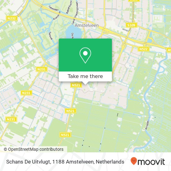 Schans De Uitvlugt, 1188 Amstelveen kaart