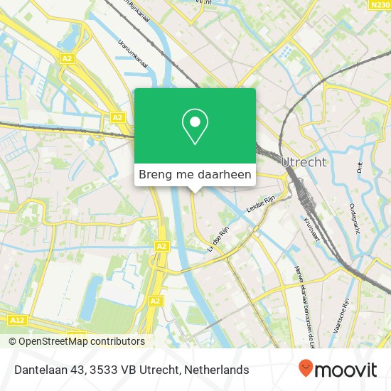 Dantelaan 43, 3533 VB Utrecht kaart