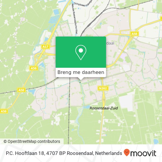 P.C. Hooftlaan 18, 4707 BP Roosendaal kaart