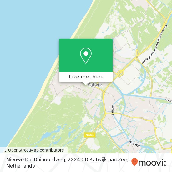 Nieuwe Dui Duinoordweg, 2224 CD Katwijk aan Zee kaart