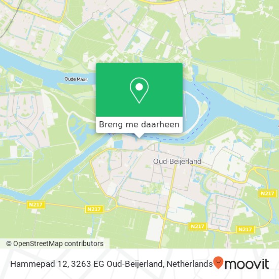 Hammepad 12, 3263 EG Oud-Beijerland kaart
