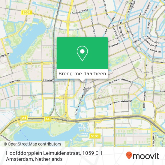 Hoofddorpplein Leimuidenstraat, 1059 EH Amsterdam kaart