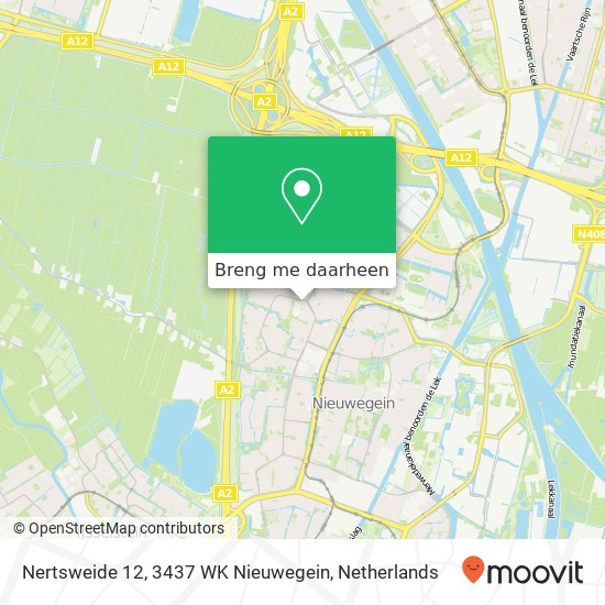 Nertsweide 12, 3437 WK Nieuwegein kaart