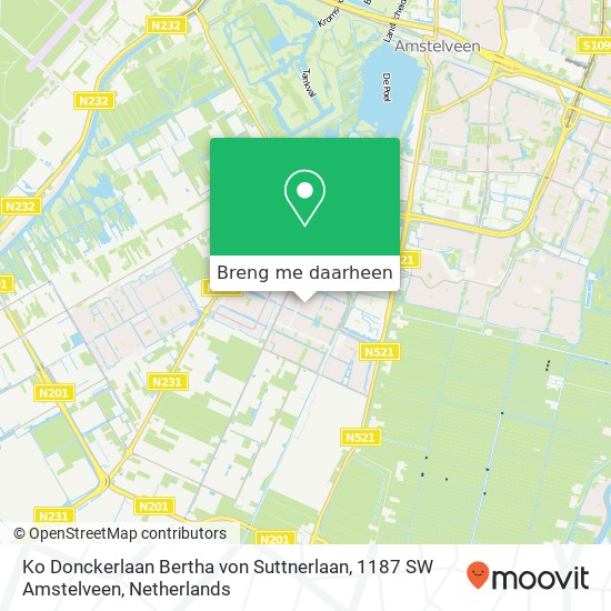 Ko Donckerlaan Bertha von Suttnerlaan, 1187 SW Amstelveen kaart