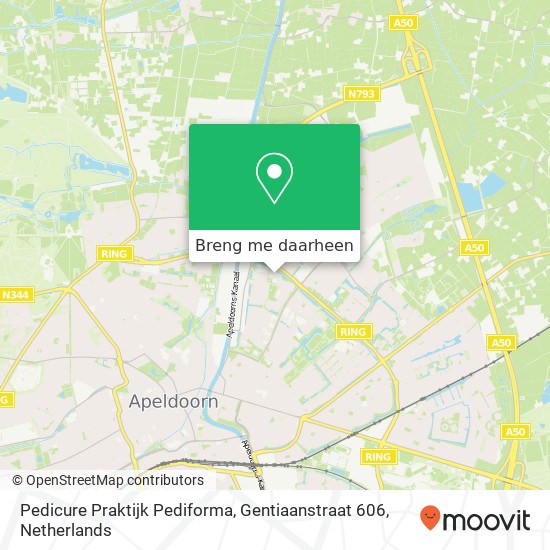 Pedicure Praktijk Pediforma, Gentiaanstraat 606 kaart