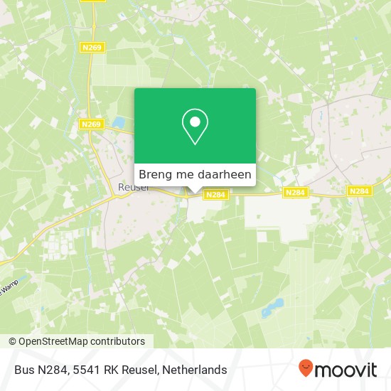 Bus N284, 5541 RK Reusel kaart