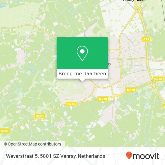 Weverstraat 5, 5801 SZ Venray kaart