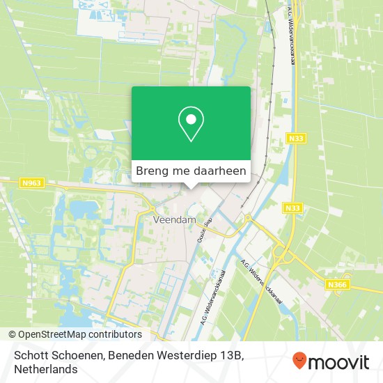 Schott Schoenen, Beneden Westerdiep 13B kaart