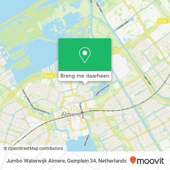 Jumbo Waterwijk Almere, Geinplein 34 kaart
