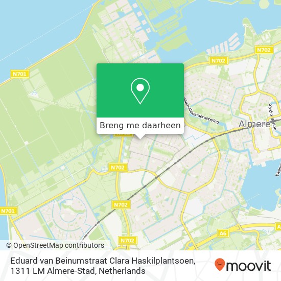 Eduard van Beinumstraat Clara Haskilplantsoen, 1311 LM Almere-Stad kaart