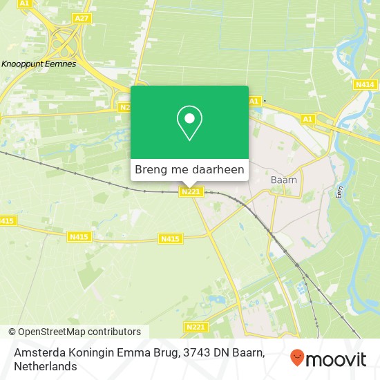 Amsterda Koningin Emma Brug, 3743 DN Baarn kaart