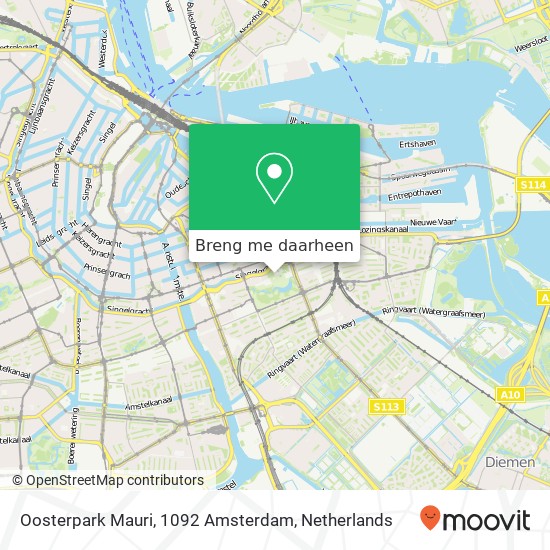 Oosterpark Mauri, 1092 Amsterdam kaart