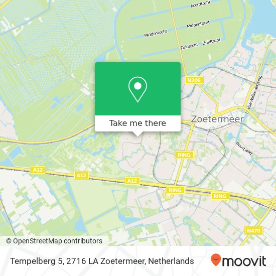 Tempelberg 5, 2716 LA Zoetermeer kaart