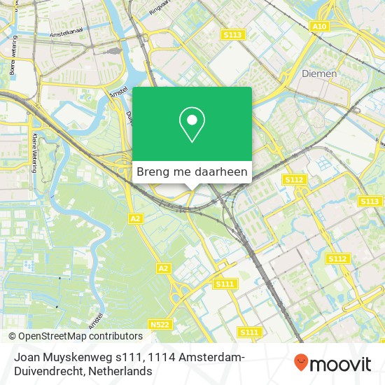 Joan Muyskenweg s111, 1114 Amsterdam-Duivendrecht kaart