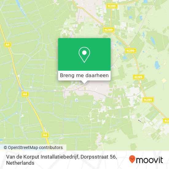 Van de Korput Installatiebedrijf, Dorpsstraat 56 kaart