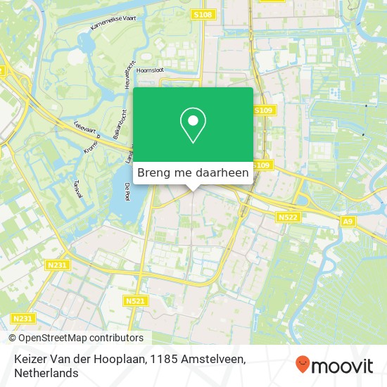 Keizer Van der Hooplaan, 1185 Amstelveen kaart