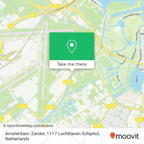 Amsterdam- Zander, 1117 Luchthaven Schiphol kaart