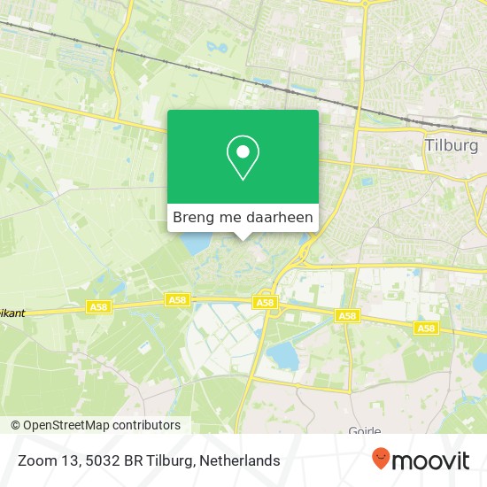 Zoom 13, 5032 BR Tilburg kaart