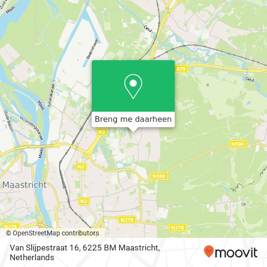 Van Slijpestraat 16, 6225 BM Maastricht kaart