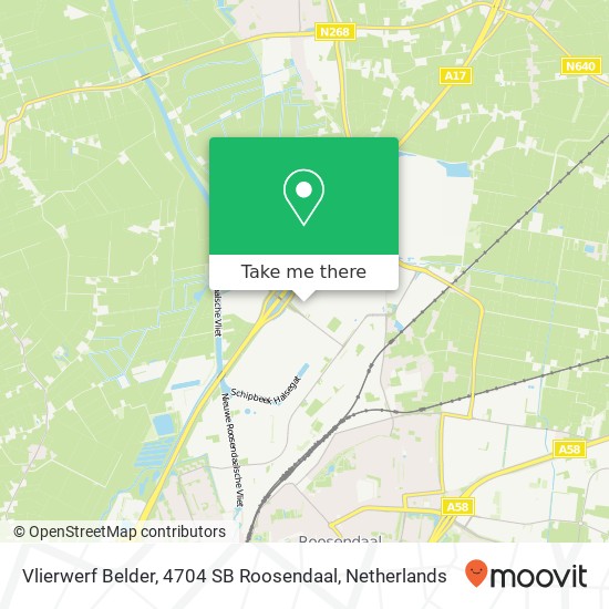Vlierwerf Belder, 4704 SB Roosendaal kaart