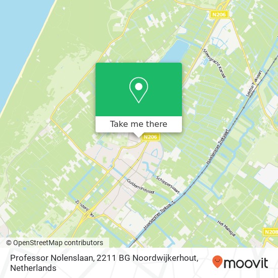 Professor Nolenslaan, 2211 BG Noordwijkerhout kaart