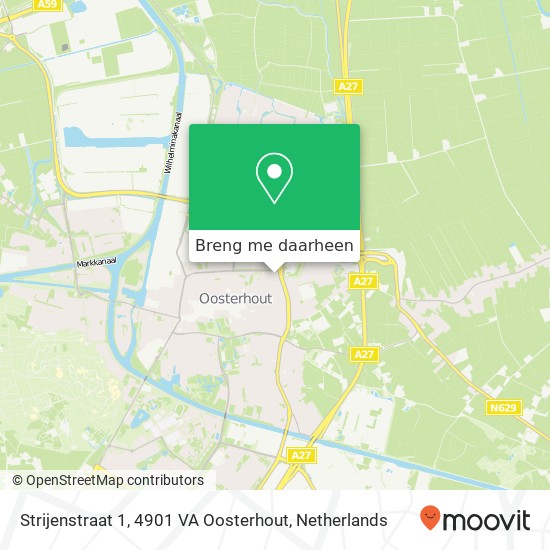 Strijenstraat 1, 4901 VA Oosterhout kaart