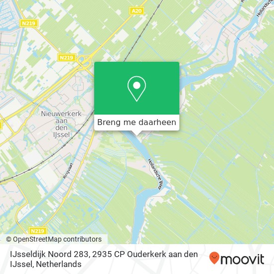 IJsseldijk Noord 283, 2935 CP Ouderkerk aan den IJssel kaart