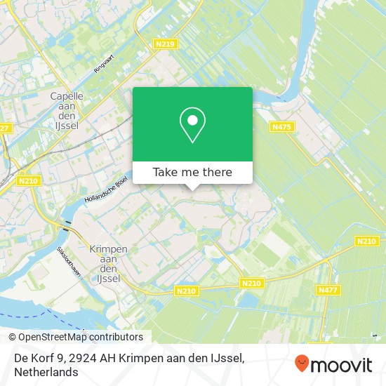 De Korf 9, 2924 AH Krimpen aan den IJssel kaart