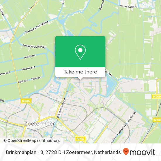 Brinkmanplan 13, 2728 DH Zoetermeer kaart
