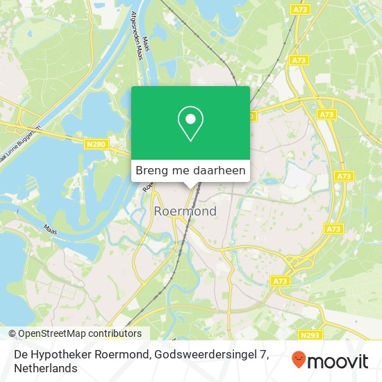 De Hypotheker Roermond, Godsweerdersingel 7 kaart
