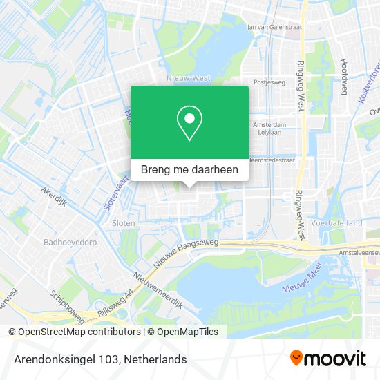 Arendonksingel 103 kaart