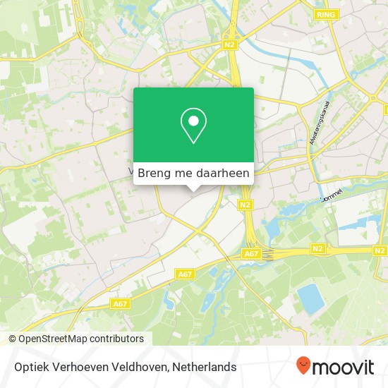 Optiek Verhoeven Veldhoven kaart