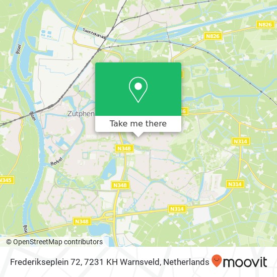 Frederikseplein 72, 7231 KH Warnsveld kaart